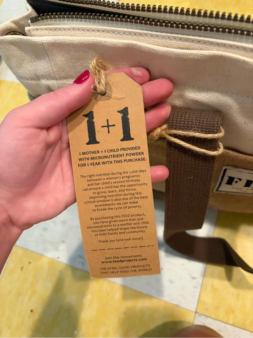 Canvas & Suede Men's Tote Bag in Khaki
